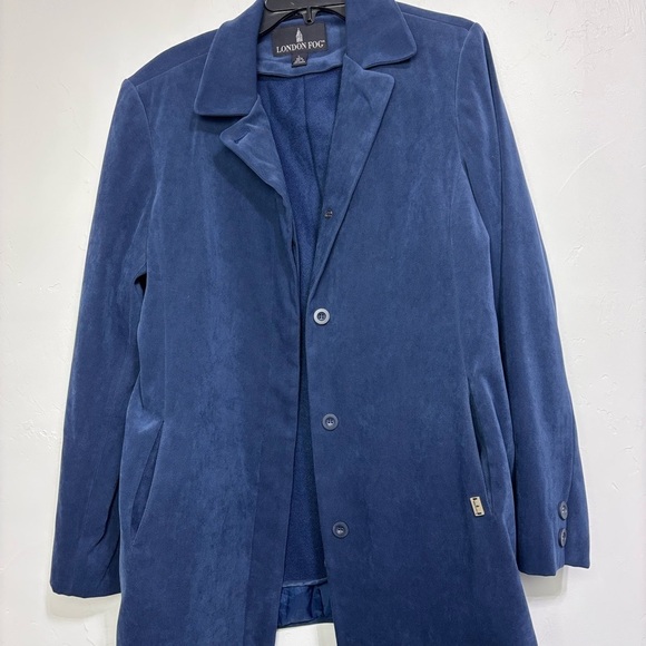 London Fog Jackets & Blazers - London Fog Women's Blue Coat Button Front Large